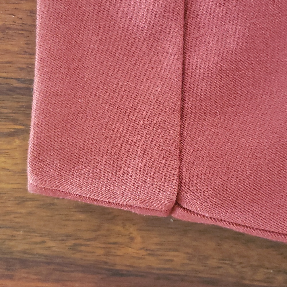 LOFT Rust Faux Wrap Skirt | Minimalist Chic Tailored | Button Front | SIZE 2 - Picture 12 of 16